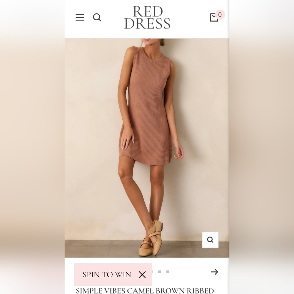 NWT Red Dress Simple Vibes Camel Dress